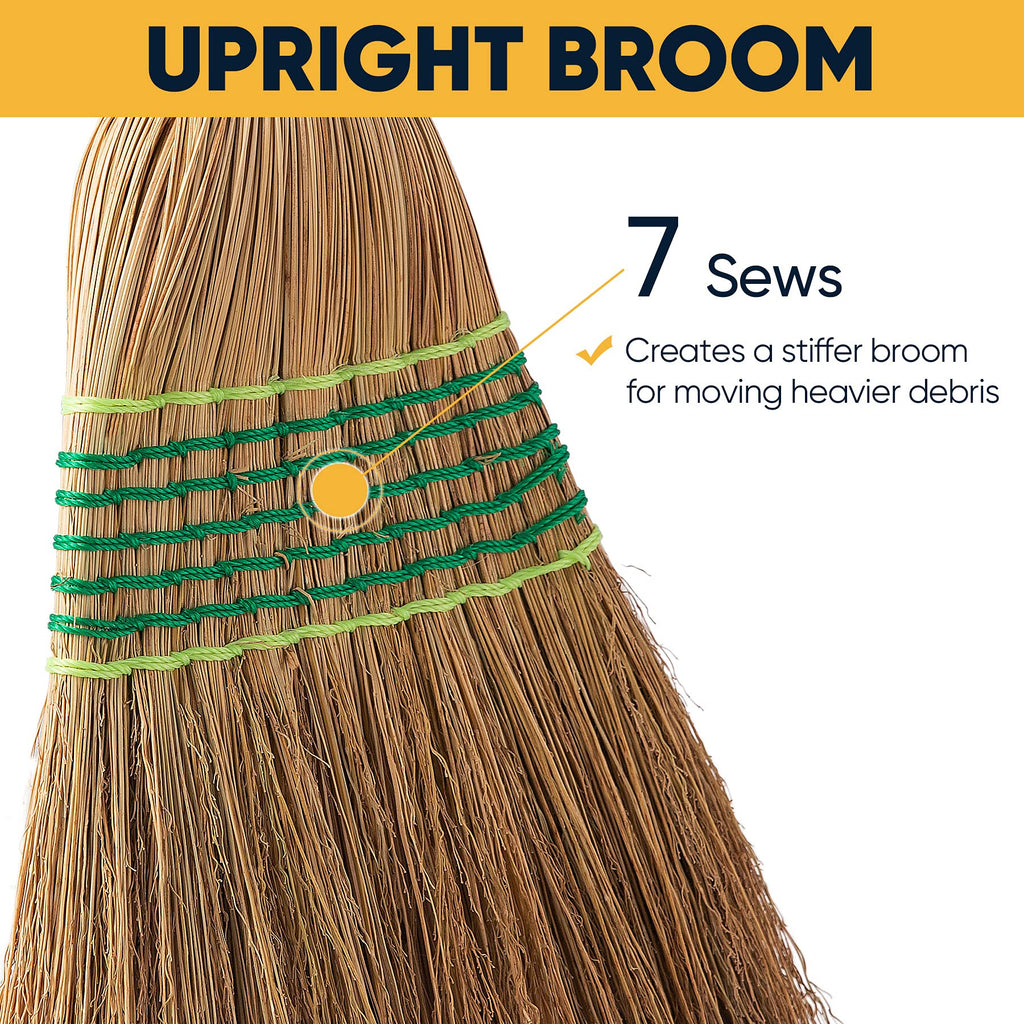 Yocada Heavy-Duty Corn Broom Indoor Outdoor

