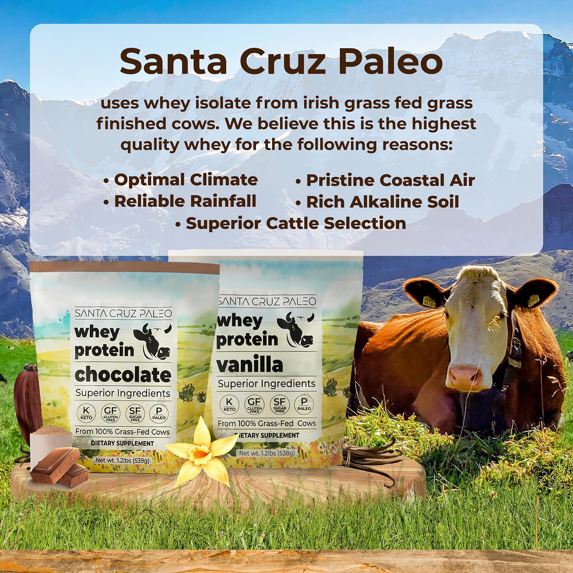 Santa Cruz Paleo Whey Protein Powder Grass-Fed Isolate

