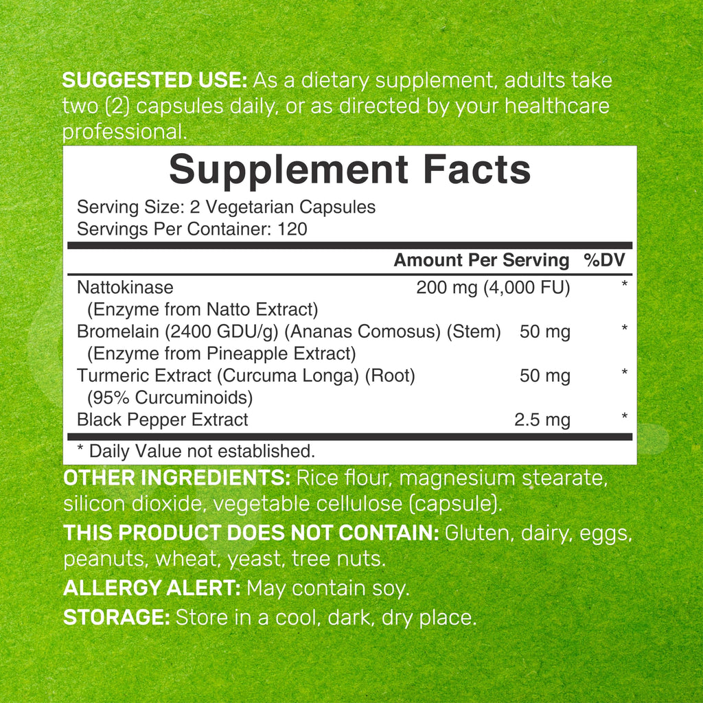 Nattokinase Supplement Capsule Complex

