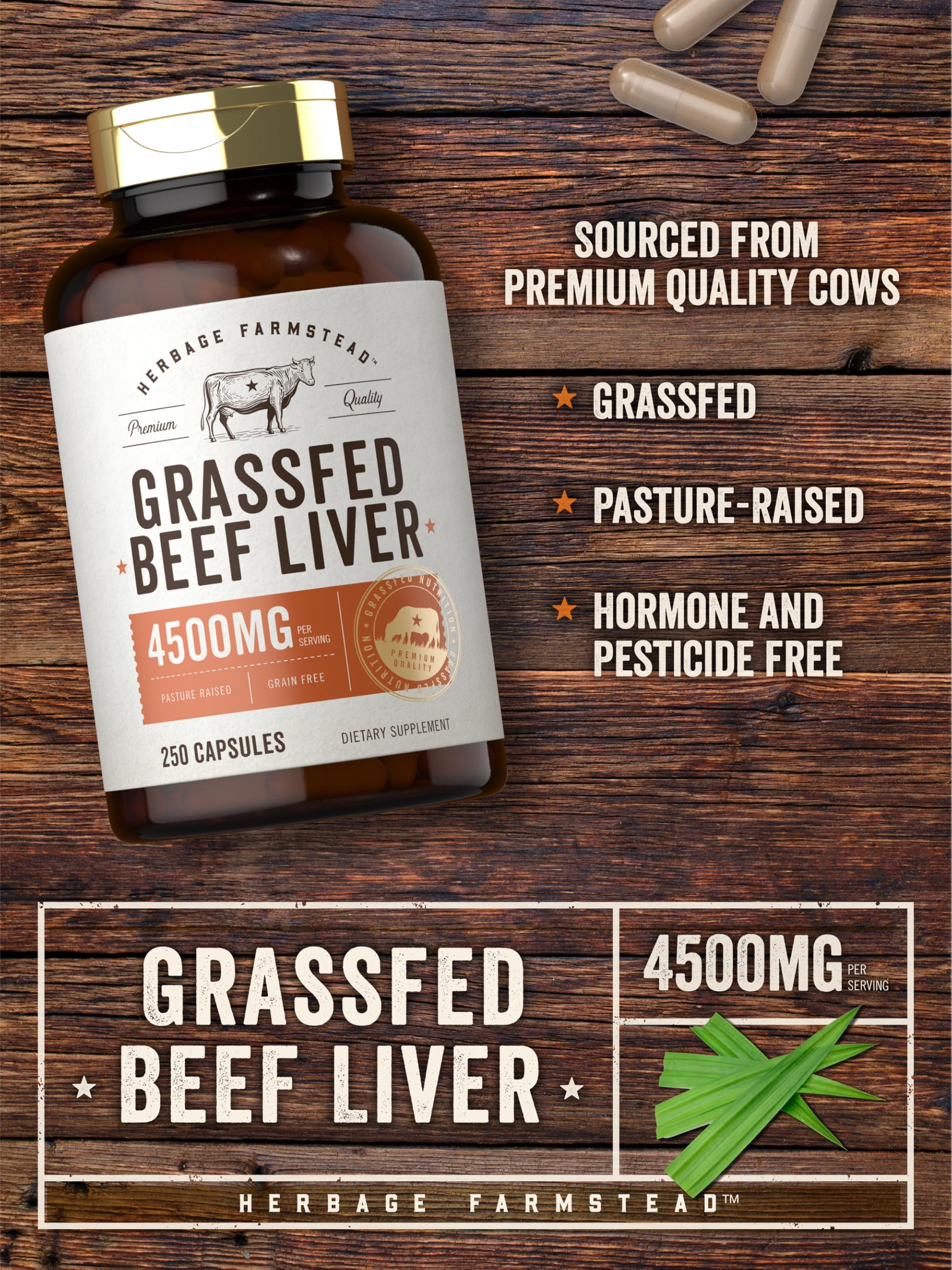 Herbage Farmstead Beef Liver Capsules - Premium Supplement

