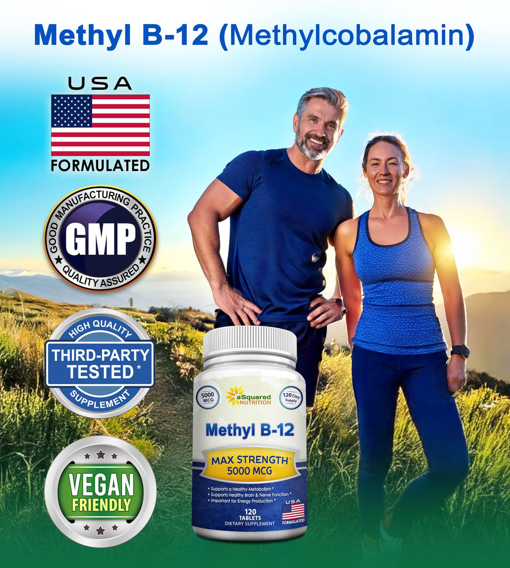 Vitamin B12 Methylcobalamin Supplement by aSquared Nutrition

