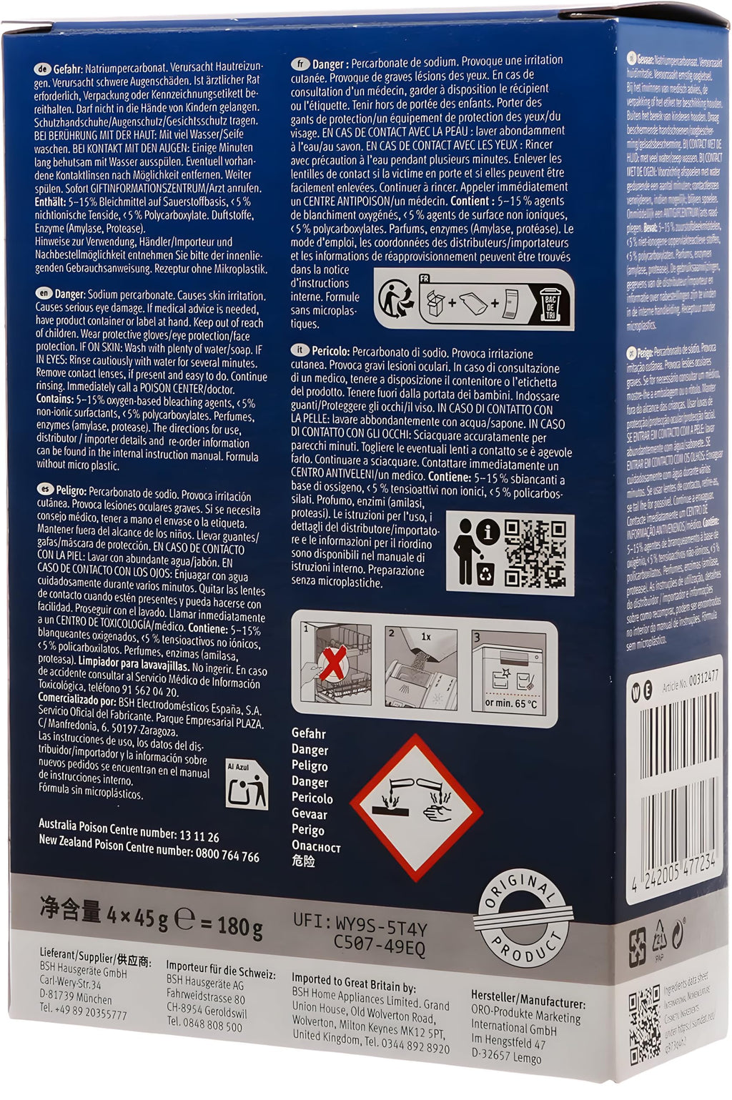 Bosch Dishwasher Cleaner – Limescale & Grease Remover

