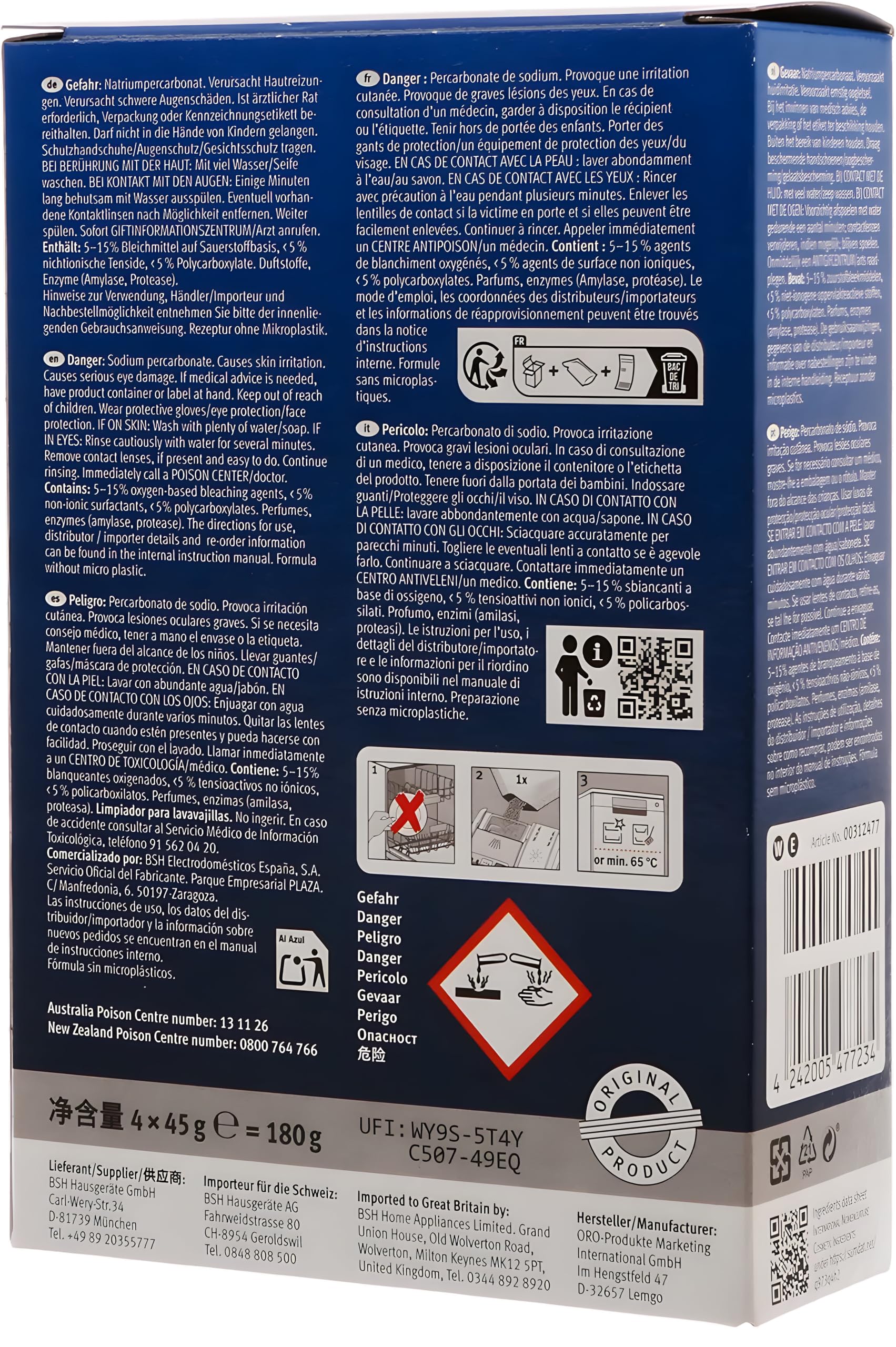 Bosch Dishwasher Cleaner – Limescale & Grease Remover

