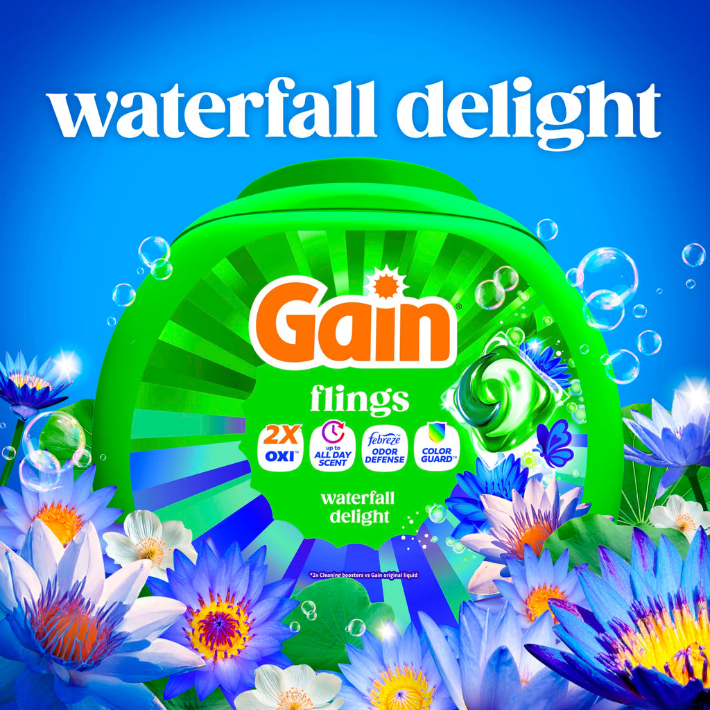 Gain Flings Waterfall Delight Laundry Pods 4-in-1


