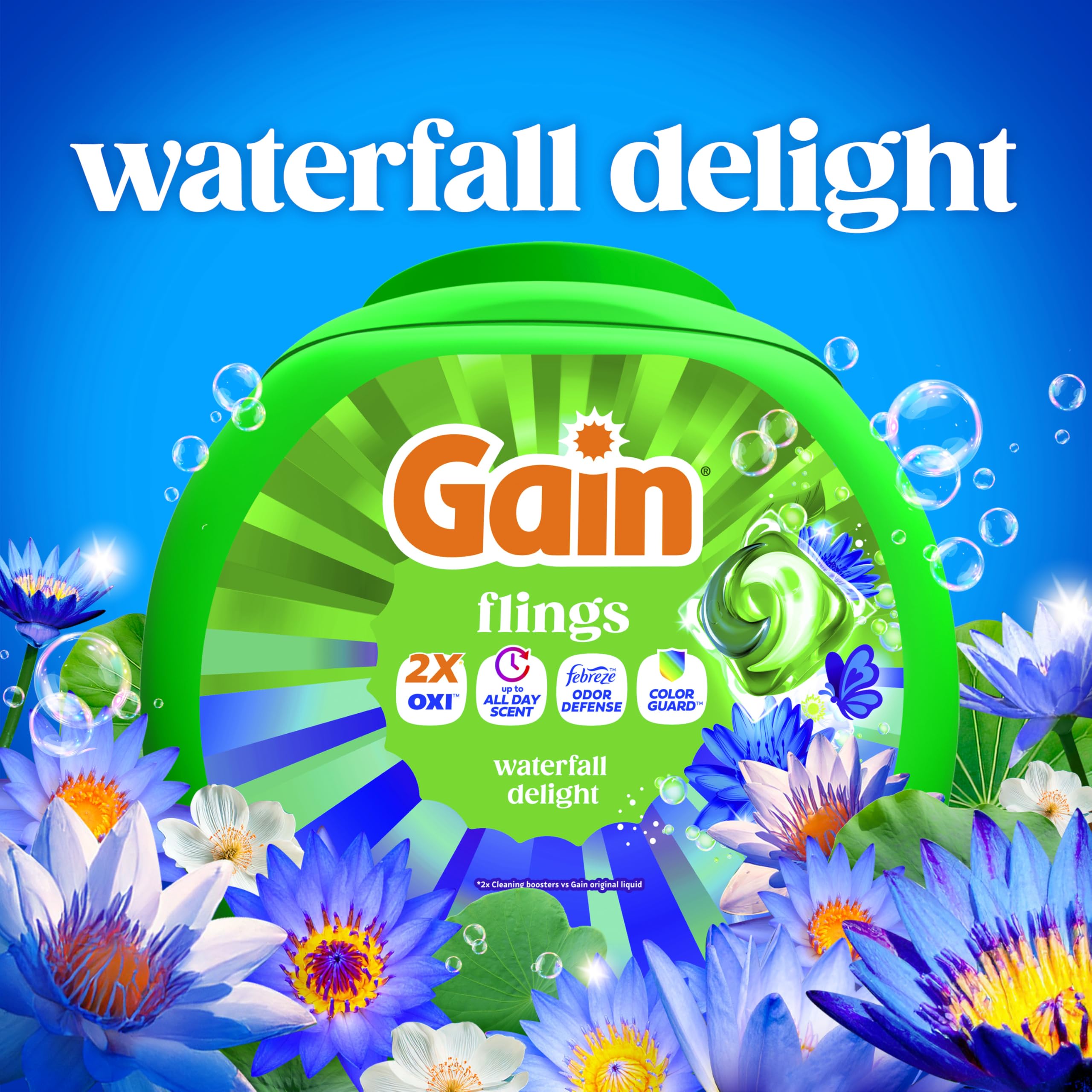 Gain Flings Waterfall Delight Laundry Pods 4-in-1


