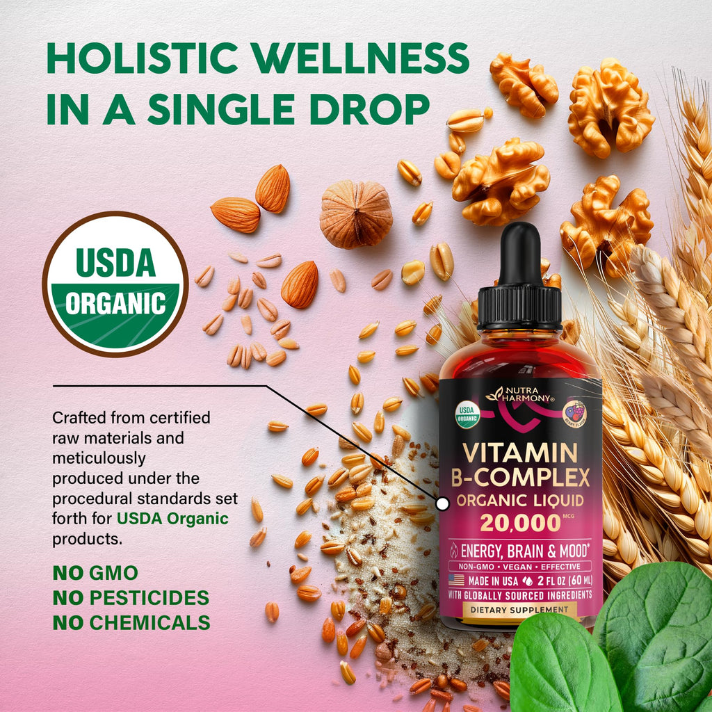 Vitamin B-Complex Liquid Drops | USDA Organic

