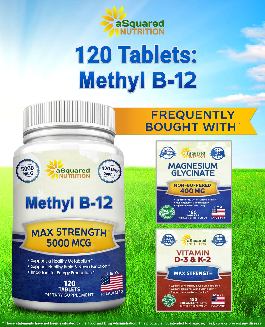 Vitamin B12 Methylcobalamin Supplement by aSquared Nutrition

