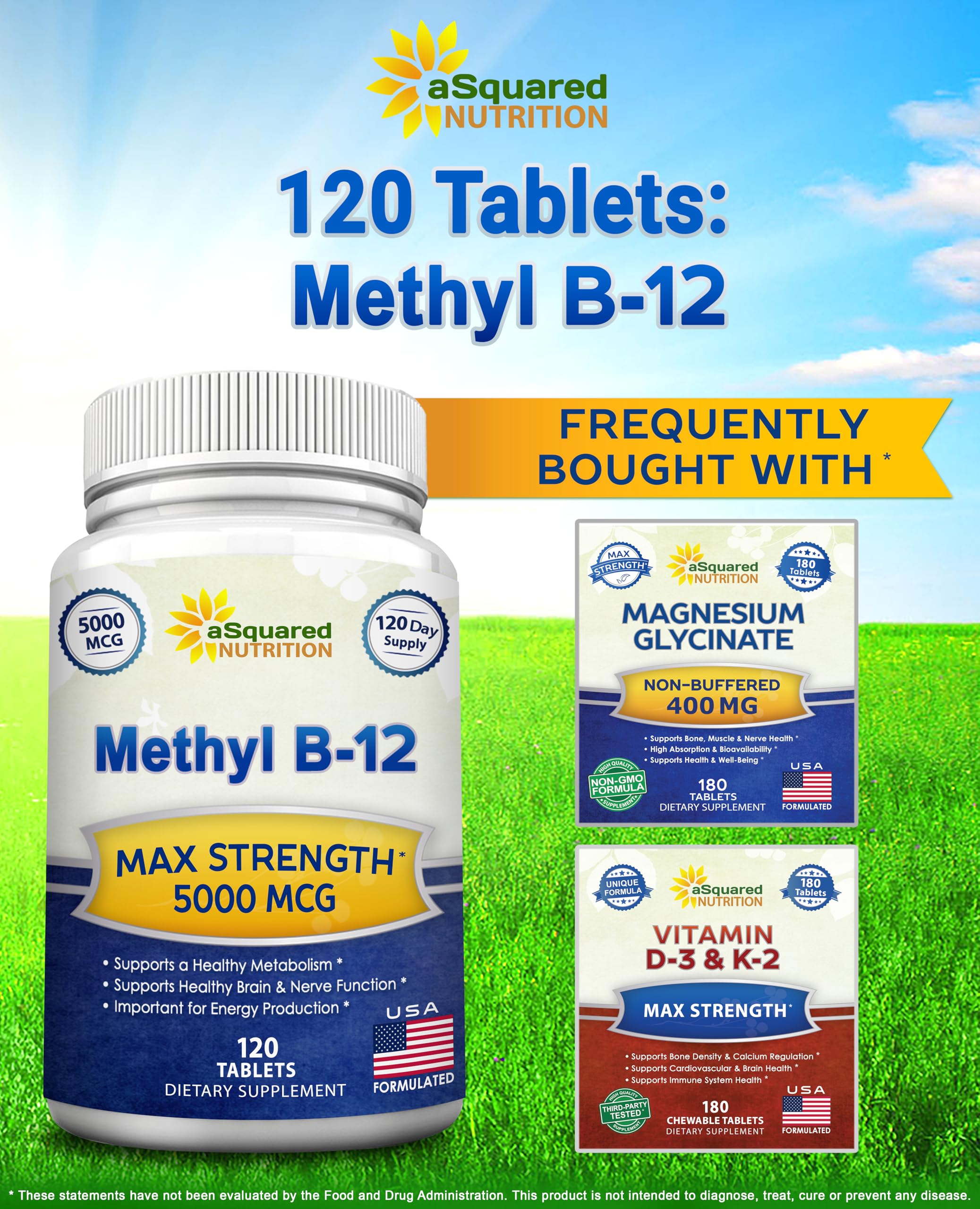Vitamin B12 Methylcobalamin Supplement by aSquared Nutrition

