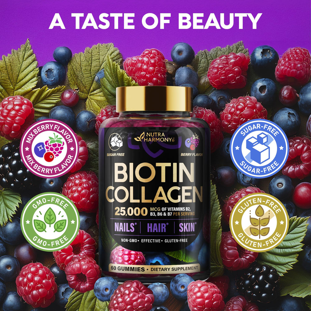 Biotin Gummies with Collagen for Hair & Skin Support

