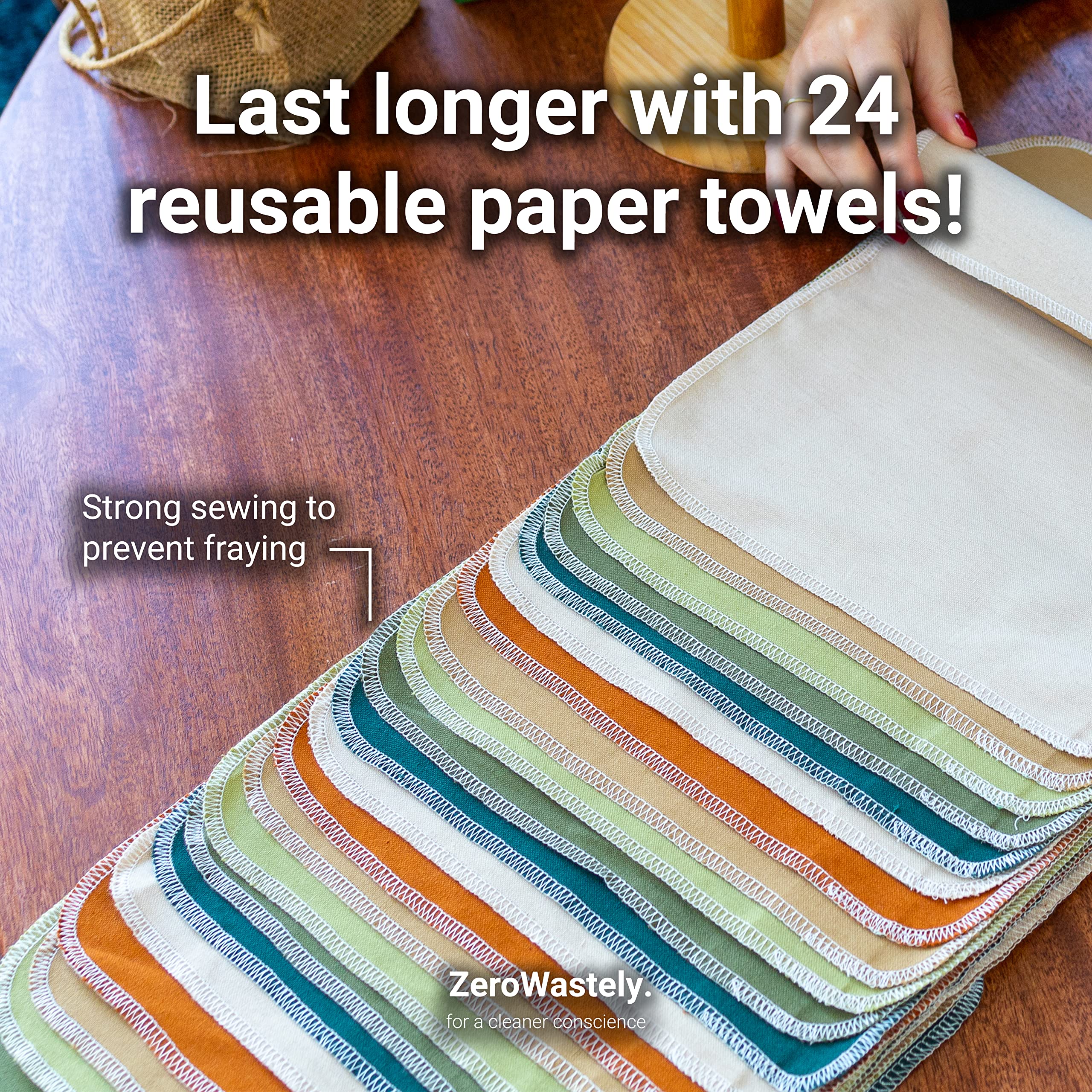 Reusable Paper Towels – Soft Cotton Washable Kitchen Towels

