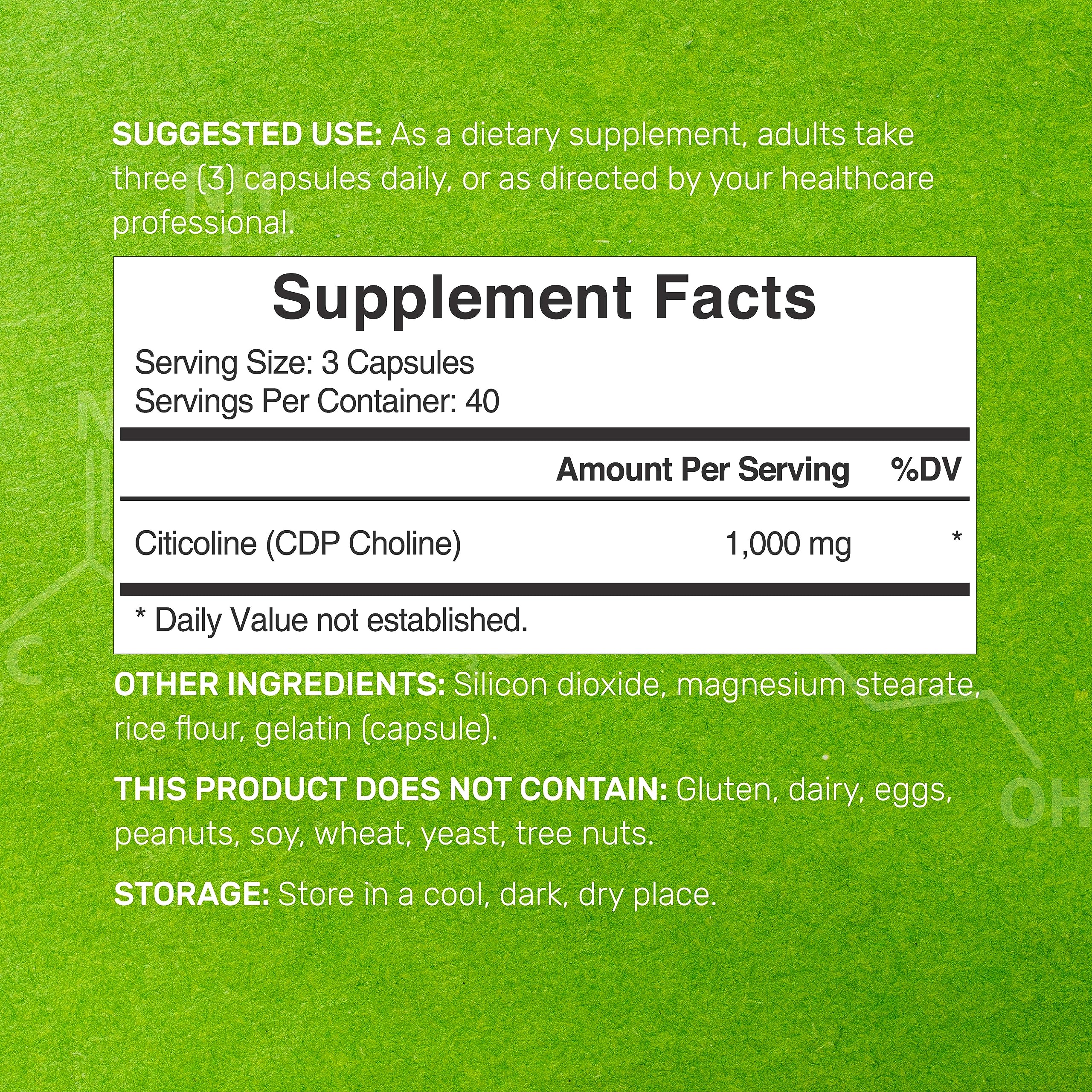 Citicoline CDP Choline Brain Support | Nootropic Supplement

