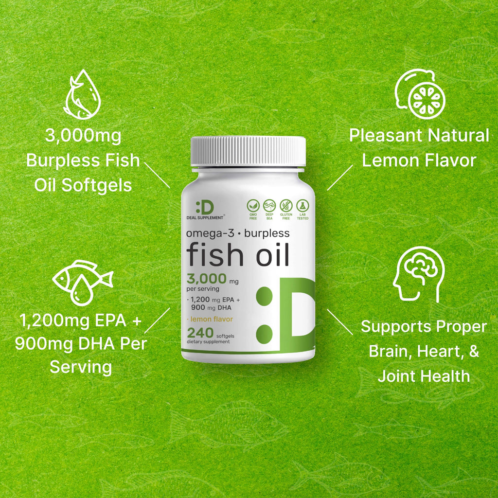 Omega-3 Fish Oil Softgels by Deal Supplement

