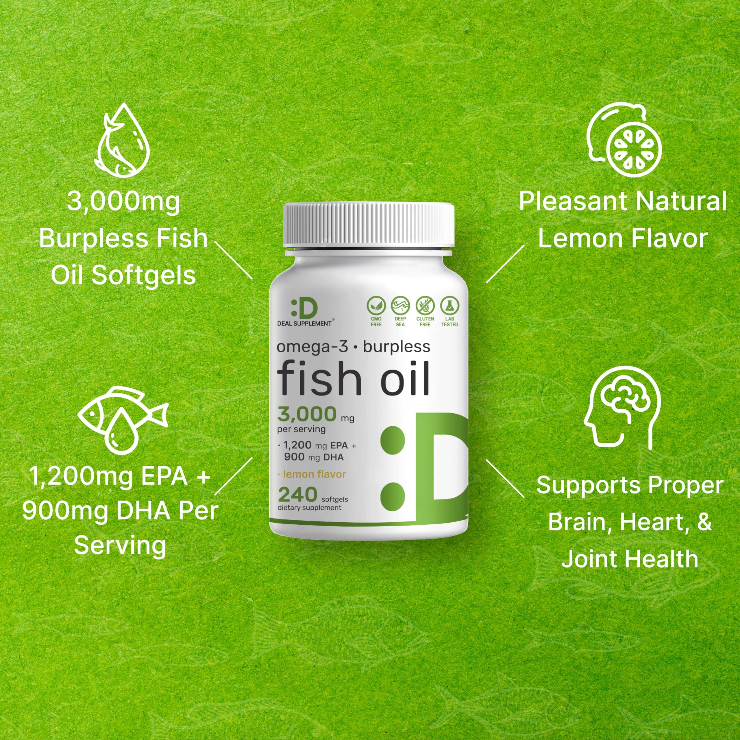 Omega-3 Fish Oil Softgels by Deal Supplement

