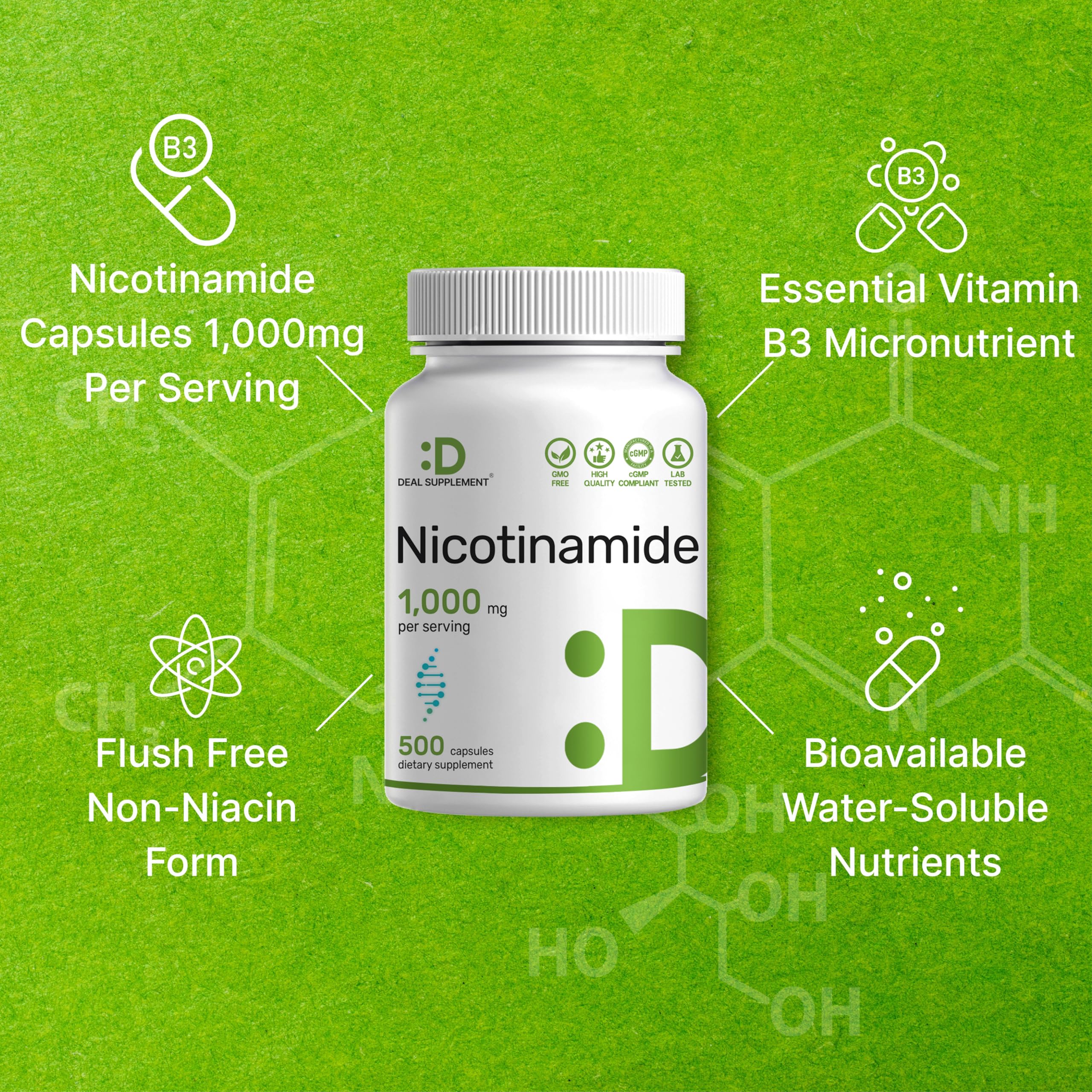 Vitamin B3 Nicotinamide Capsule - Flush-Free

