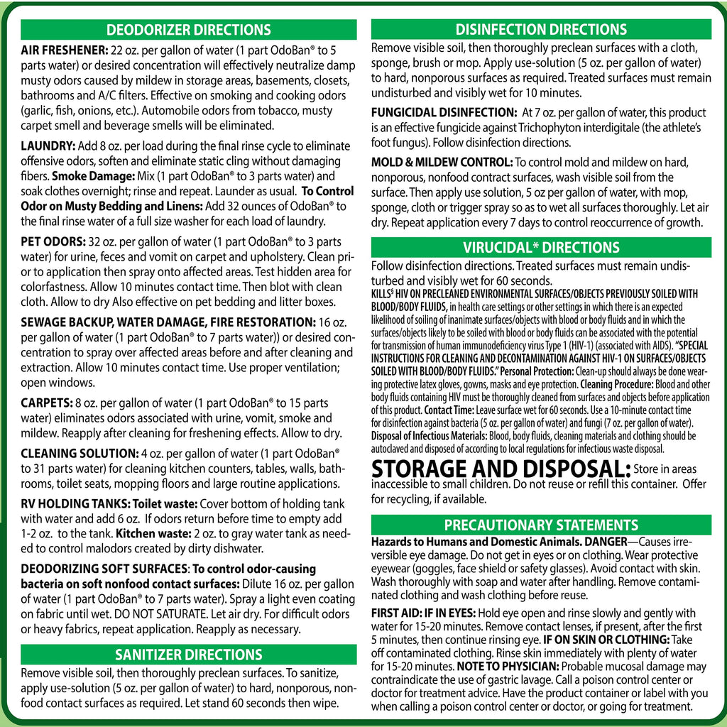 OdoBan Disinfectant Concentrate and Odor Eliminator

