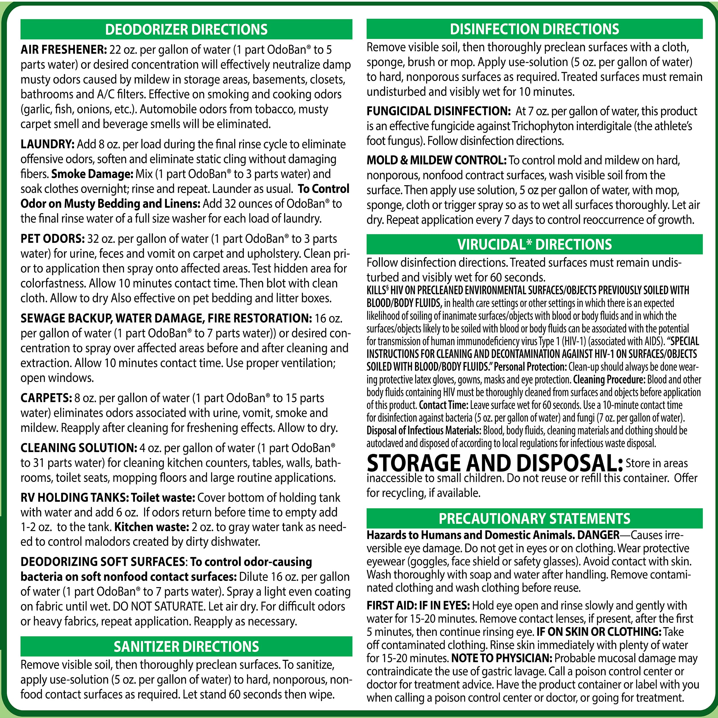 OdoBan Disinfectant Concentrate and Odor Eliminator

