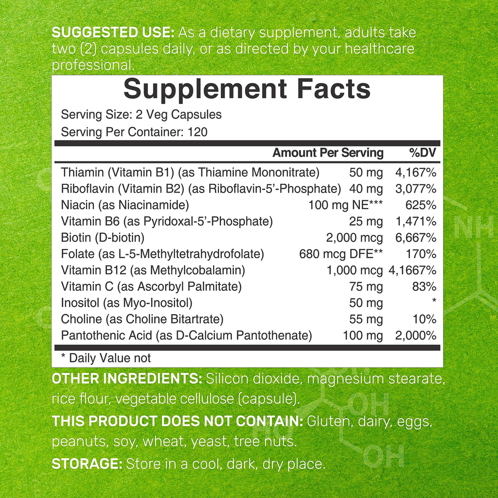 Bioactive Vitamin B Complex | Methylated B Vitamins + Vitamin C

