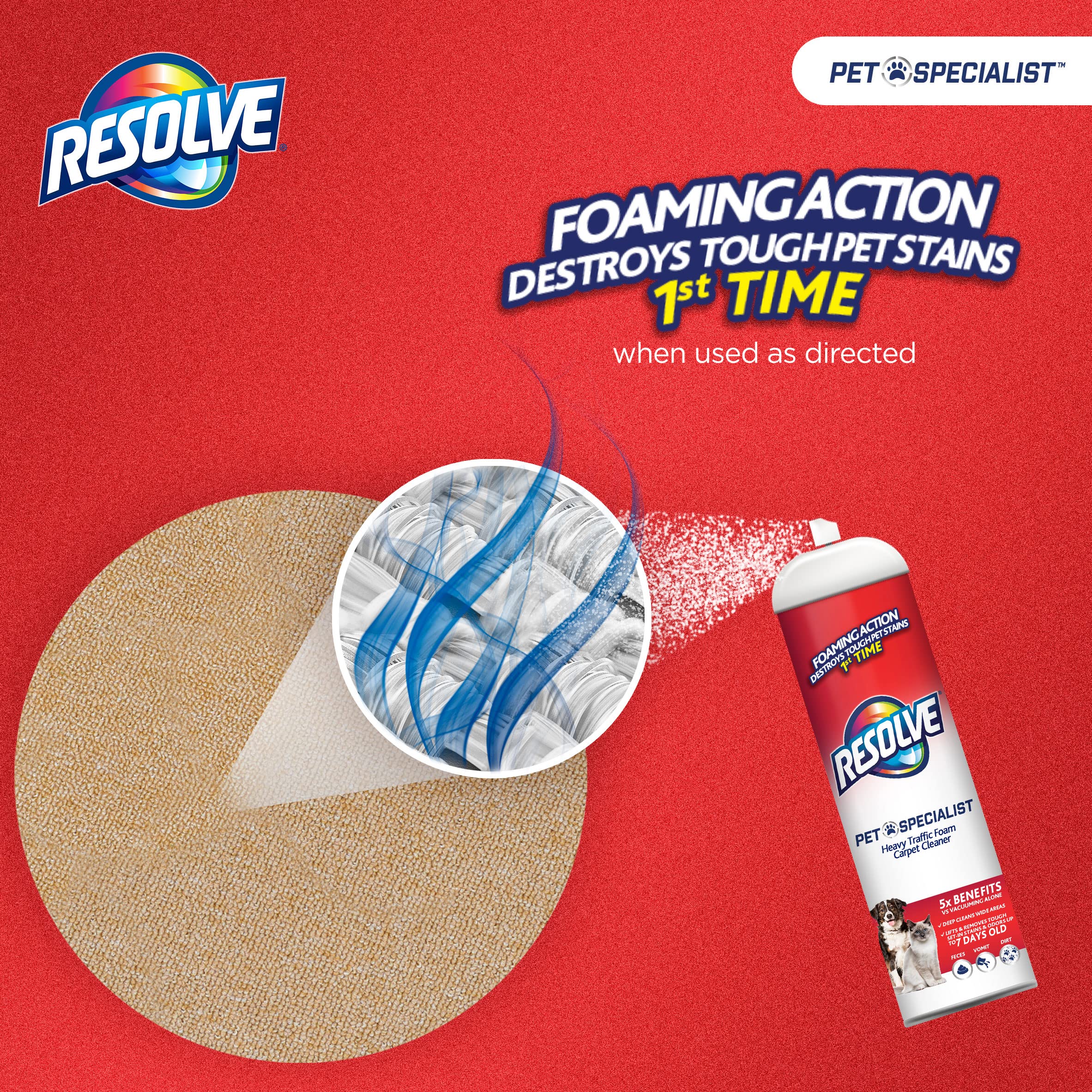 Resolve Pet Specialist Foam Carpet Cleaner Heavy Traffic


